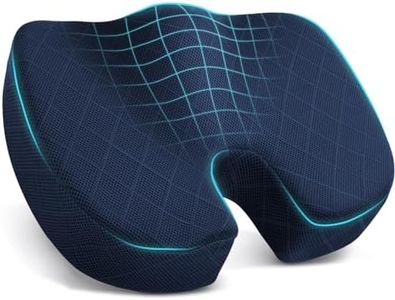 TushGuard Seat Cushion - Memory Foam Cushion for Office Chair, Car Seat, Airplane, Bleacher - Sciatica & Coccyx Pain Relief Desk Chair Cushion for Long Sitting Office Workers, Car Drivers(Blue)