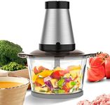 Oppsbuy Electric Chopper, Food Processor for Vegetables, Meat, Fruits, Nuts, 2 Speed Food Grinder With Sharp Blades, (2L-400W-Silver)