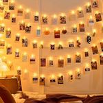 EZONEDEAL Photo Clips String Light for Hanging Photos, Cards, Artwork and Pictures, Fairy Lights with Clips - Dorm Bedroom Wall Decor Wedding Decorations - Twinkle Lights (3m - 20LED, Warm White)