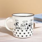 SMOKEY COCKTAIL Cute Cats Printed Coffee Mug Set of 1 | Microwave Safe Coffee Mug for Kids Gift to Couples Wife Husband Boyfriend Girlfriend Brother 340 ml (Cat Foot Print)