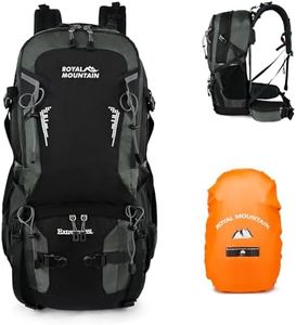 MIVENTO 55L Hiking Backpack for Women Men,Waterproof Camping Outdoor Travel Daypack Lightweight Backpacking Backpack with Rain Cover