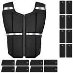 ONETWOFIT Adjustable Weighted Vest Men 20kg, Rucking Vests for Walking with Zipper/16pcs Silicone Weights, Strength Training Workout Vest for Running Walking GYM Home, Removable Reflective Strips