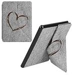 Felt Origami Case Compatible with Amazon Kindle Paperwhite 11. Generation 2021 - Case Cover Stand - Brushed Heart Dark Brown