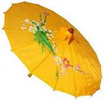 JapanBargain 3197, 32" Chinese Parasol Japanese Wagasa Sun Shade Umbrella Beach Umbrella for Cosplay Photography Dancing Wedding Party and Home Decoration, Light Orange Color, Pack of 6