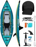 OCEANBROAD V1-320 Inflatable Sit-in Kayak, 1-Person, 3.2m/10ft, with Paddle, Kayak Seat, Pedal, Hand Pump and Bag, 1-Seat, Blue