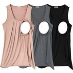 Summer Women's Maternity Nursing Tank Top Sleeveless Comfy Breastfeeding Clothes,X-Large