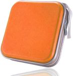 40 Capacity CD Case, DVD Case Wallet Holder Binder DVD VCD DJ Storage Album Bag Hard Box Double Side DVD Storage case (Orange)