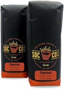 San Diego Coffee Espresso, Dark Roast, Whole Bean Coffee, 16-Ounce Bags (Pack of 2) Café en grano tostado