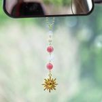 Sun Hanging Car Charm,Green and Gol