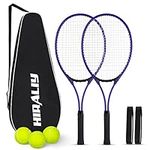 HIRALIY 27" Tennis Rackets Set of 2, 3 Tennis Balls, 2 Racquets, 2 Overgrip Tapes and 1 Carrying Bag Outdoor Recreational Sport Game