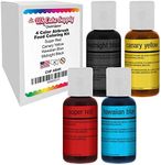 U.S. Cake Supply Airbrush Cake Color Set - The 4 Most Popular Colors in 0.7 fl. oz. (20ml) Bottles