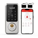 hornbill Smart Deadbolt Door Lock - Keyless Entry Keypad Electronic Digital Auto Lock App Control Passcode Bluetooth Touchscreen - for Airbnb Home Front Door - Black - Support Gateway Alexa WiFi