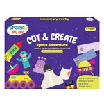 SparkLPlay Scissor Art & Craft Activity, Cut & Create–Space. Rocket Astronaut Rover. Learn Scissor Skills, Activity Book with Instructions. Creative Fun DIY Toy Gift for Girls & Boys Ages 4,5,6,7,8,9