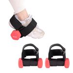 JMGO 2pcs Feet Dumbbell Attachment Black Adjustable Ankle Straps Weight Lifting-Foot Holder for Shin Splint Tibialis Trainer Leg Hamstring Curls Extensions, Leg Workout at Home Gym Equipment