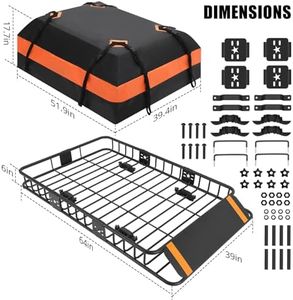 GarveeTech GarveeTech Roof Rack Cargo Basket 51"x36"x5" + Waterproof Cargo Bag 15 Cubic Feet, Combination Lock, 200 LBS Capacity, Universal Carrier for SUV, Truck, Perfect for Travel