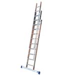 TB Davies TRADE Triple Extension Ladder, 2.5 Meter / 8.20 Feet, Extends To 5.5 Meters / 18.04 Feet, Comfort D-Shaped Rungs, 3-Year Warranty, EN131 Professional
