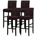 Lellen Reusable Pub Counter Stool Chair Covers Slipcover Stretch Removable Washable Dining Room Chair Covers Set of 4 （Brown）