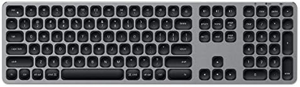 Satechi Aluminum Bluetooth Keyboard with Numeric Keypad - for M2/ M1 MacBook Pro/Air, M2/ M1 iPad Pro/Air, M2 Mac Mini, iMac M1 (Space Gray)