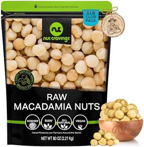 NUT CRAVINGS - Raw Macadamia Nuts, Unsalted, Shelled, Whole, (80oz - 5 LB) Bulk Nuts Packed Fresh in Resealable Bag - Kosher Healthy Snack, Natural Keto Vegan -