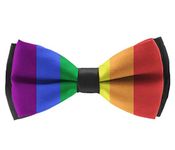 Mens Bow Ties Handmade Pre-Tied LGBT Pride Rainbow Flag Pattern Bow Ties For Men, Rainbow, One Size