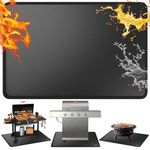 Atronor 48 x 30 inches Under Grill Mats for Outdoor Grill, Double-Sided Fireproof Deck and Patio Protector Mat, BBQ Mat for Under BBQ, Waterproof Oil-Proof Grill Floor Pads Fire Pit Mat Fireplace Mat