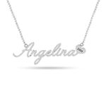 Silver Style Personalized Customized Sterling-Silver Name Year Heart Engraved Graduation Necklace for Women