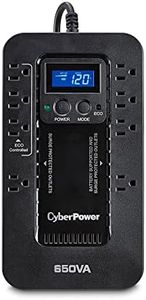 CyberPower EC650LCD Ecologic Battery Backup & Surge Protector UPS System, 650VA/390W, 8 Outlets, ECO Mode, Compact Uninterruptible Power Supply