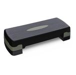 Amazon Basics Aerobic Exercise Step Platform, Adjustable Workout Stepper At Home, 68.58cm, Black/Grey