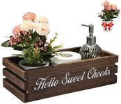 Hello Sweet Cheeks Bathroom Decor Box, VOOWO Nice Butt Bathroom Decor Box, Funny Toilet Paper Holder Wooden Toilet Paper Box for Rustic Farmhouse Bathroom Decor, Storage Baskets for Bathroom (Brown)