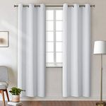 BGment Blackout Curtains - Grommet Thermal Insulated Room Darkening Bedroom and Living Room Curtain, 2 Panels of 42 x 84 Inch, Greyish White