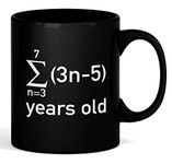 Math Equation 50th Birthday 50 Years Old 11 oz Black Mug - Unique Novelty Ceramic Coffee Cup And Present For Geek Nerd Algebra and Science Lover - Perfect Christmas and B Day Gift For Men and Women