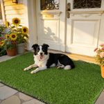 HEBE Artificial Grass Rug 32" x 51" Fake Grass Turf Mat Artificial Rugs with Drainage Hole 1.4in High Pile Artificial Patch Carpet for Dogs Garden Lawn Patio Balcony Landscape