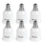 DiCUNO E12 to E26 Adapter, Convert Chandelier Socket to Medium Socket, LED Light Bulbs Converter, Max Wattage 600W, 200 Degree Heat Resistant (6-Pack)