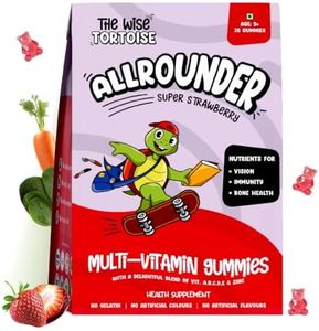 Multivitamin Gummies For Kids (5-15 Years)| Growth, Immunity, Vision| Allrounder Super Strawberry| Essential Vitamins| No Artificial Flavours And Colours| 30 Gummies| The Wise Tortoise TWT