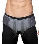 Wonder Care- Grey Inguinal Hernia Support Truss brace for Single / Double Inguinal or Sports Hernia with Two Removable Compression Pads & Adjustable Groin Straps Surgery & injury Recovery belt (46"-52")