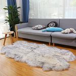 Altlue Real Genuine Sheepskin Rug Large Quad Sheepskin Rugs Large Fluffy Sheepskin Throw Genuine Sheepskin Rug For Living Room Bedroom