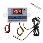 Hexonix XH-W3001 Digital Display Temperature Controller 220V 10A | LED Temperature Controller with Thermostat Control Switch Probe - White