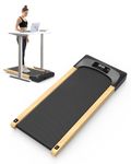 FYC Wooden Under Desk Treadmills Walking Pad, Electric Portable Treadmill 265LBS with Transport Wheels and LED Display Running Machine for Home Use and Office Use Installation-Free