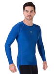 ReDesign Apparels Recharge Men Polyester Compression Full Sleeves Tshirt (Medium, Royal Blue)