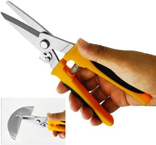 8" Aviation Tin Snips for cutting metal sheet,Heavy Duty Scissors with Safety Lock,Metal Snips cut wires,cardboard,branches,light metal,plastic zip ties,Fabric