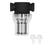 3/8" Hose Barb in-Line Strainer, Professional Inline Water Strainer with 150 Micron / 100 Mesh Filter Screen, 150 psi Plastic Beer T-Strainer for Home Brewing, Water & Beer Filtering System