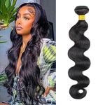 Body Wave 1 Bundle Weave Bundles Human Hair 10A Grade 100% Unprocessed Brazilian Human Hair Double Weft no Tangle Shedding Total 100g Natural Color 16 Inch