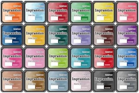 CraftyManor Mini Smudge Ink Pads for Stamps, Water Based Halo Dye Stamp Pad for Scrapbooking, DIY Craft Scrapbook Supplies for Adults (24 Colors)