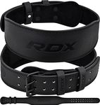 RDX Weight Lifting Belt Gym Fitness, Cowhide Leather, 4” 6” Padded Lumbar Back Support, 10 Adjustable Holes, Weightlifting Powerlifting Bodybuilding Deadlift Squat Workout Strength Training, Men Women