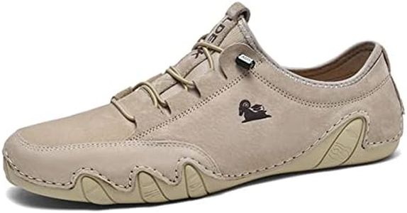 Men's Suede Ankle Boots Leather Casual Sneakers Non-slip Breathable Low Top Boots Chukka Boots Casual Loafers Lace-Up Anti Slip Flat Walking Shoes Hand Stitching Comfort Soft Driving Shoes