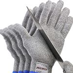 FORTEM Cut Resistant Gloves, 4 Kevlar Gloves, Level 5 Protection Cutting Gloves For Oyster Shucking, Kitchen Work Gloves for Chefs, EN388 Certified (Medium)