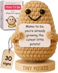 Mom To Be Gifts - Crochet Potato with 30 Encouraging Signs - Pregnancy Gifts for First Time Mom, Baby Shower & Christmas Stocking Stuffer - Funny Keepsake Gift for Pregnant Women & Expecting Moms