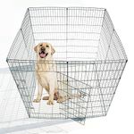 Ellie-Bo Easy-Up 8 Piece Foldable Portable Dog Puppy Play Pen with Door for Indoor/Outdoor Use 61cm High, Rabbit, Cat, Guinea Pigs