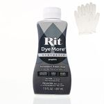 Rit DyeMore 7 Oz. Synthetic Liquid Fiber Dye Single Pack with Plastic Gloves for Clothing, Décor, and Crafts – Graphite