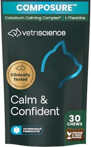 VetriScience Composure Cat Calming Chews - Clinically Supported Cat Anxiety Relief Supplement for Stress, Grooming, Vet Visits, Separation & More - 30 Count, Chicken and Trout Flavor